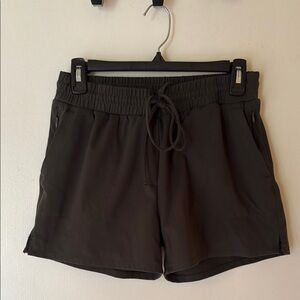 Dark Green Shorts with Elastic Waistband